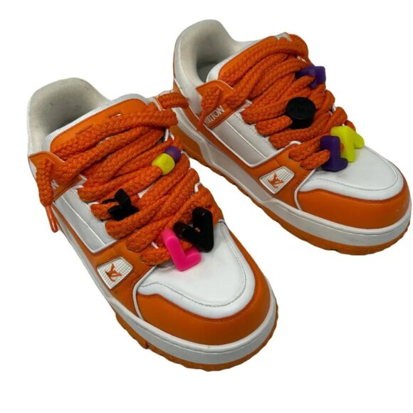 Louis Vuitton Maxi Trainer Orange and White Virgil Abloh Mens Size 5 - Picture 1 of 10